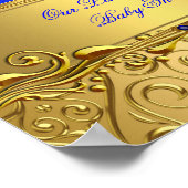 Banner Prince Boy Baby shower Blue Gold Crown Poster (Hoek)