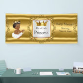Banner Princess Baby shower Goud Wit Etnisch (Beurs)