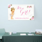 Banner Princess Baby shower Roze Bloemen Blond (Beurs)