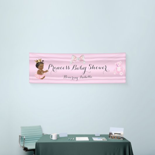 Banner Princess Baby shower Roze Etnisch (Beurs)