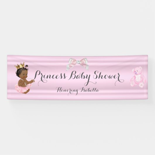 Banner Princess Baby shower Roze Etnisch (Horizontaal)