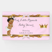 Banner Princess Baby shower Roze Wit Goud (Horizontaal)