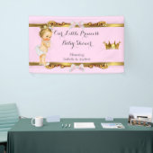 Banner Princess Baby shower Roze Wit Goud Blond (Beurs)