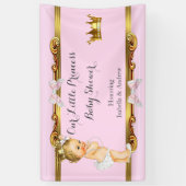 Banner Princess Baby shower Roze Wit Goud Blond (Verticaal)