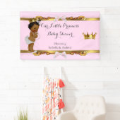 Banner Princess Baby shower Roze Wit Goud Etnisch (Insitu)