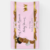 Banner Princess Baby shower Roze Wit Goud Etnisch (Verticaal)