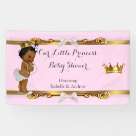 Banner Prinses Baby Shower Roze Wit Goud Etnisch