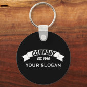 Banner Ribbon, bedrijfsnaam Sleutelhanger (Voorkant)