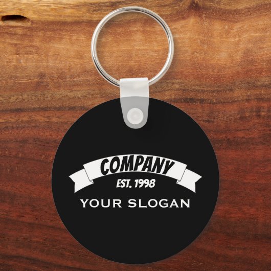 Banner Ribbon, bedrijfsnaam Sleutelhanger (Voorkant)