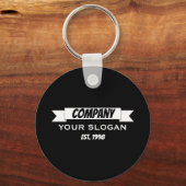 Banner Ribbon, bedrijfsnaam Sleutelhanger (Voorkant)