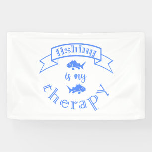 Banner ribbon quote Vissen is mijn therapie