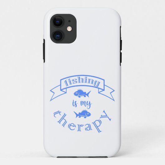 Banner ribbon quote Vissen is mijn therapie Case-Mate iPhone Case (Achterkant)