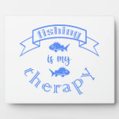 Banner ribbon quote Vissen is mijn therapie Fotoplaat (Voorkant)
