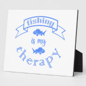 Banner ribbon quote Vissen is mijn therapie Fotoplaat (Zijkant)