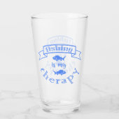 Banner ribbon quote Vissen is mijn therapie Glas (Achterkant)