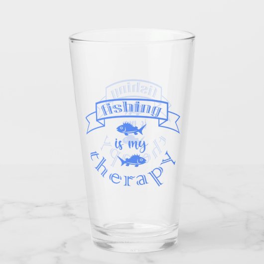 Banner ribbon quote Vissen is mijn therapie Glas (Achterkant)