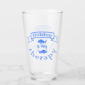 Banner ribbon quote Vissen is mijn therapie Glas (Voorkant)