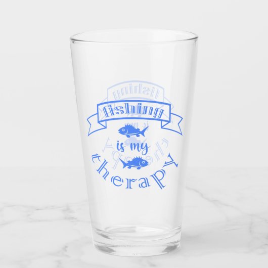 Banner ribbon quote Vissen is mijn therapie Glas (Voorkant)