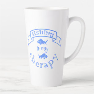 Banner ribbon quote Vissen is mijn therapie Latte Mok