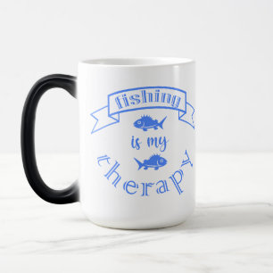 Banner ribbon quote Vissen is mijn therapie Magische Mok