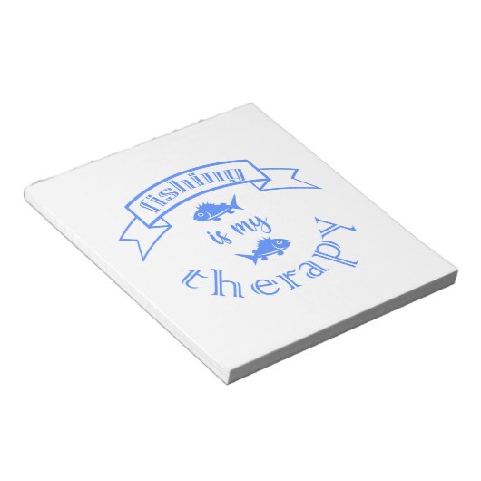 Banner ribbon quote Vissen is mijn therapie Notitieblok (Schuin)