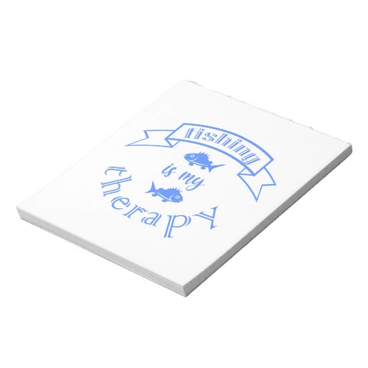 Banner ribbon quote Vissen is mijn therapie Notitieblok (Linkerzijde)