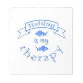 Banner ribbon quote Vissen is mijn therapie Notitieblok (Voorkant)