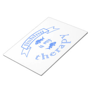 Banner ribbon quote Vissen is mijn therapie Notitieblok