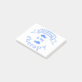 Banner ribbon quote Vissen is mijn therapie Post-it® Notes (Schuin)