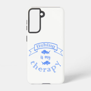 Banner ribbon quote Vissen is mijn therapie Samsung Galaxy Hoesje