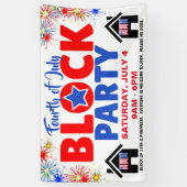 Banner Rode White en Blue Block Party (Verticaal)