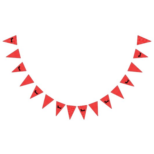 Banner Rode & Witte Dachshund Bunting Party (Alle)
