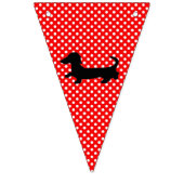 Banner Rode & Witte Dachshund Bunting Party (Derde vlag)