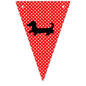 Banner Rode & Witte Dachshund Bunting Party (Eerste vlag)