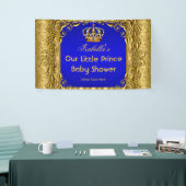 Banner Royal Prince Baby shower Blauw Gouden Kroon (Beurs)