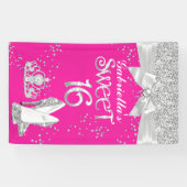 Banner Sparkle Tiara Heels Sweet 16 Hot Pink (Horizontaal)