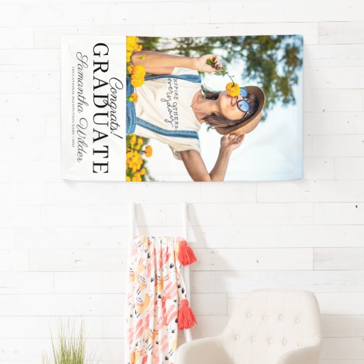 Banner van Afstuderen van naam van fotoscript (Insitu)