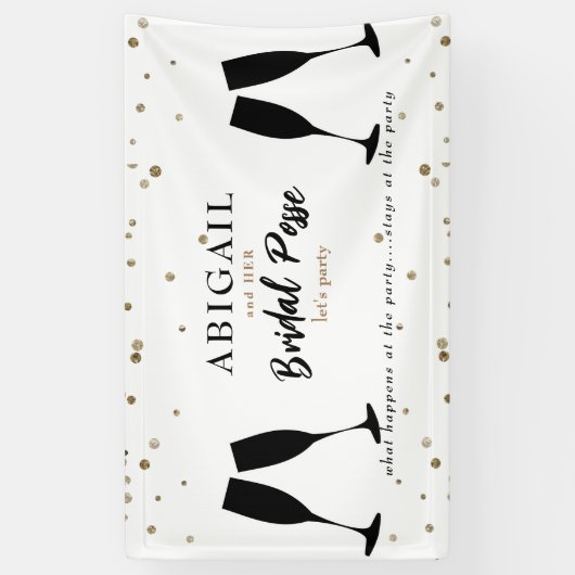 Banner van Black and Gold Bachelorette (Verticaal)