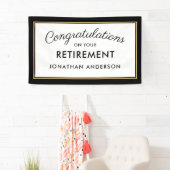 Banner van Black and Gold Simple Retirement Party (Insitu)