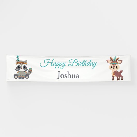 Banner van Cute Tribal Woodland Animals (Horizontaal)