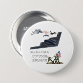 Banner van de dappere witte ronde button 7,6 cm (Voorkant /achterkant)