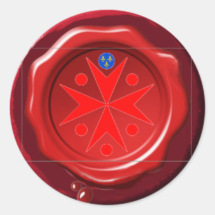 Banner van de marine Tuscany Medici RED WAX SEAL Ronde Sticker