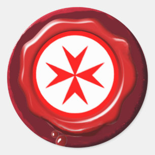 Banner van de marine Tuscany Medici RED WAX SEAL Ronde Sticker