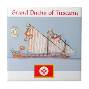 Banner van de marine van Toscane Medici Tegeltje