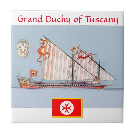 Banner van de marine van Toscane Medici Tegeltje (Voorkant)