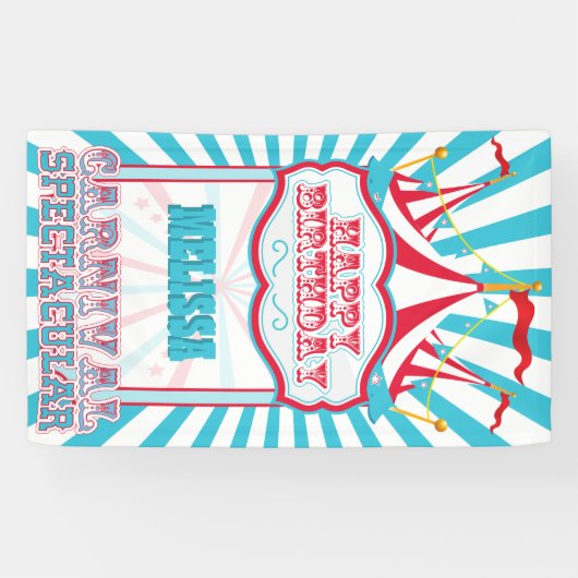  banner van de Rode en Blauwgroen Carnavalpartij (Horizontaal)