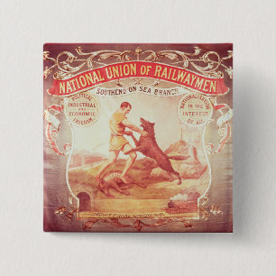 Banner van de Southend-on-Zee tak van de Nation Vierkante Button 5,1 Cm