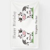 Banner van de verjaardag met de Koeien van de ute (Verticaal)