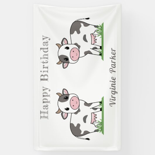 Banner van de verjaardag met de Koeien van de ute (Verticaal)