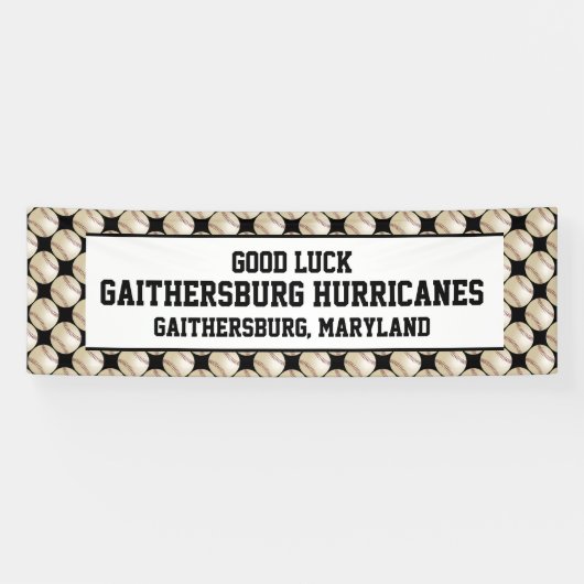 Banner van het Baseball Team, Gepersonaliseerde 3  (Horizontaal)